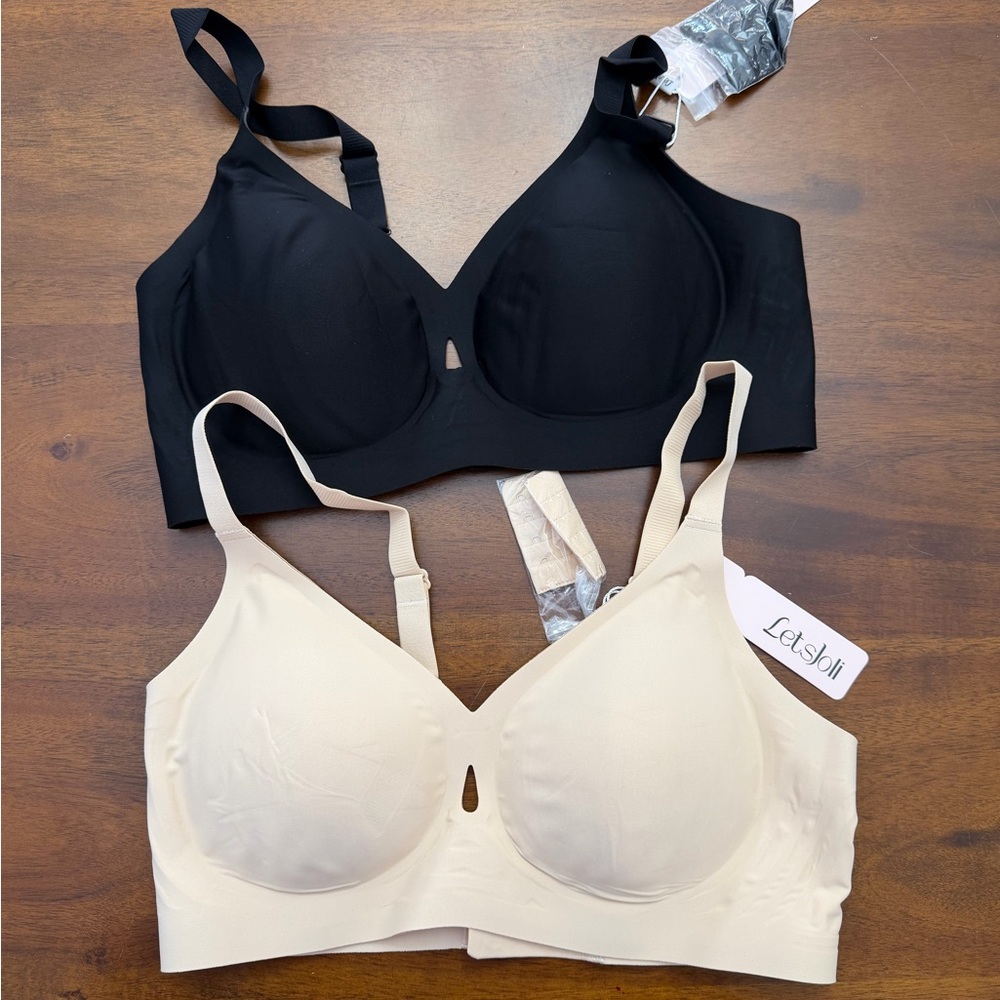 Elegant Black and Cream Bras by